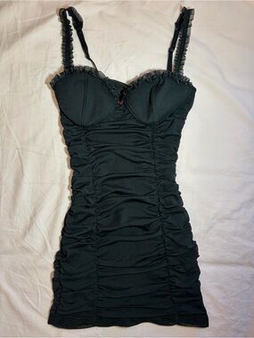 Garage Bodycon Mini Dress with Ruffle Trim